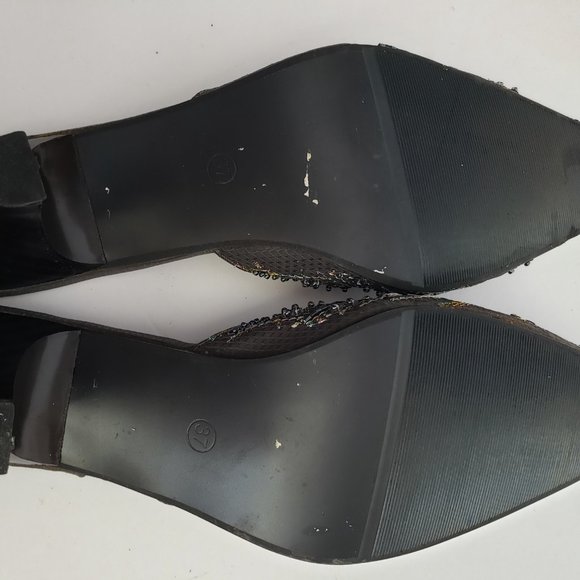 Vintage Beaded Sequined Kitten Heel Mules - Picture 7 of 7